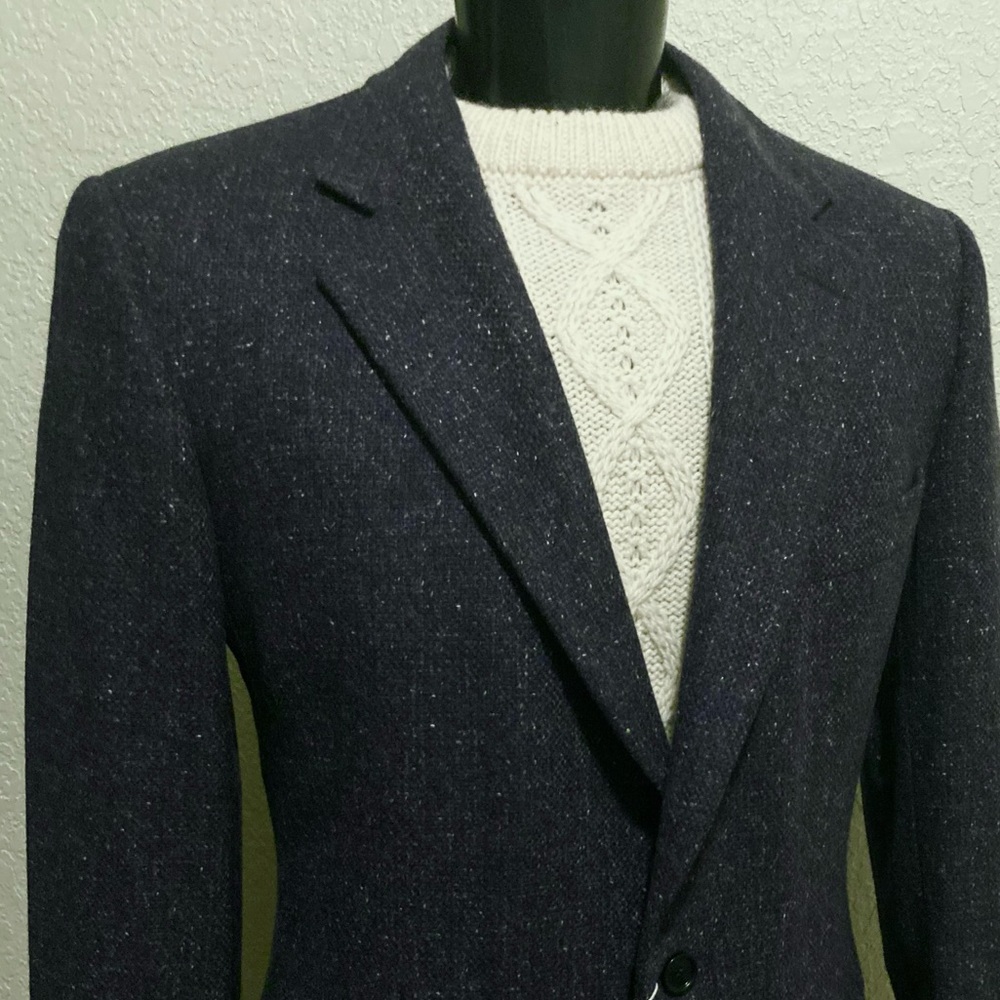 Ermenegildo Zegna Cashmere Tweed Sport Coat Navy